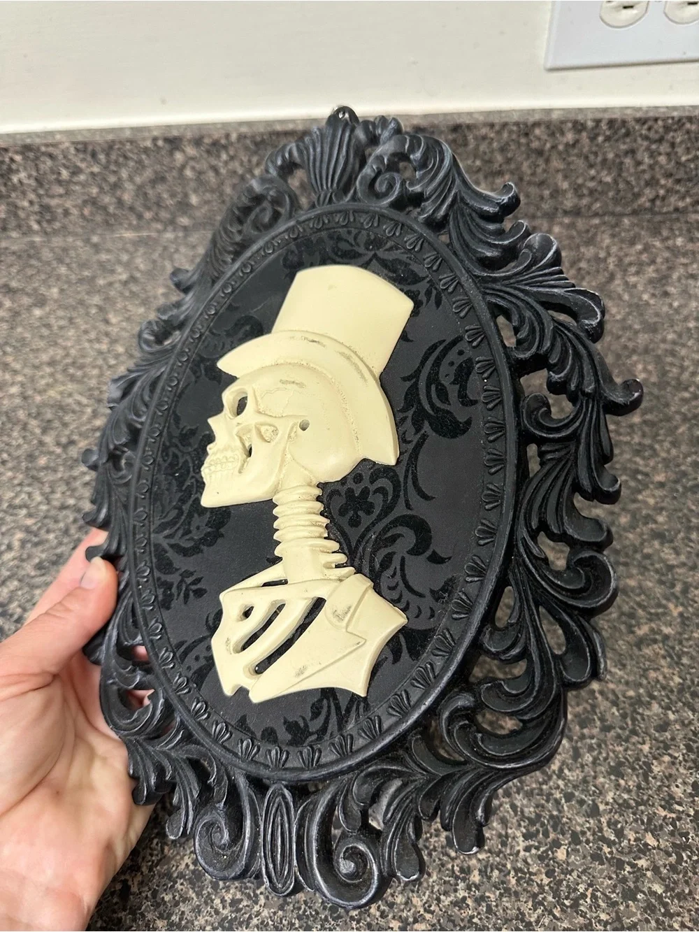 Gothic Halloween Male Skeleton 3D Framed Wall Plaque Decoration Victorian Gothic